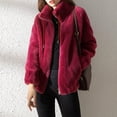thumbnail image 2 of Fleece Jacket Women Sherpa Lined Zip Up Fuzzy Jackets Winter Faux Fur Warm Stand Collar Outerwear 2025 Fashion, 2 of 6