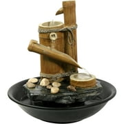 Angle View: Eternity Tabletop Fountain, Large Bamboo Slide