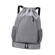 thumbnail image 4 of Mochila de tenis con compartimento para zapatos, resistente al agua, multifuncional, con cordón Gris, 4 of 9