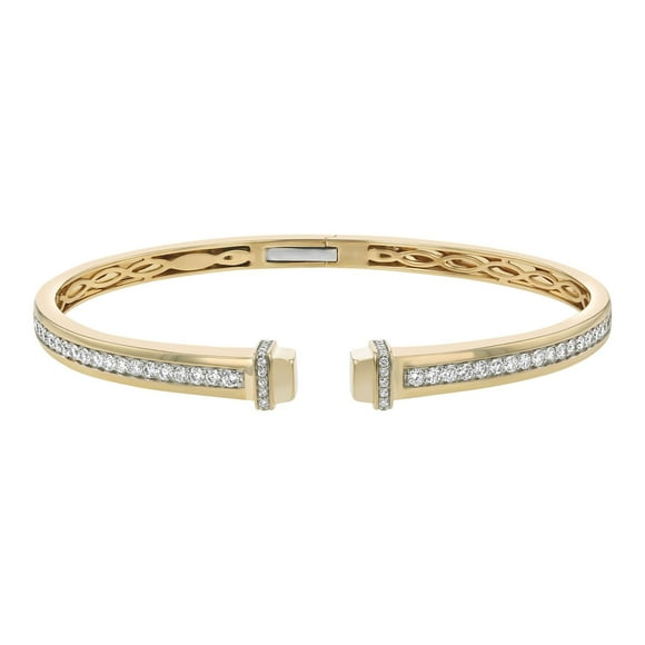 1.00 CT. T.W. Round Cut Cuff Diamond Bangle Bracelet in 14K Gold