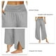 thumbnail image 5 of Pantalones de pierna ancha de cintura media para mujer,Pantalones casuales sueltos anchos de cintura media para mujer Pantalones de yoga para salón Tecnología innovadora, 5 of 6