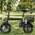 thumbnail image 6 of 14" Folding Electric Bike for Adults, 500W Commuter Ebike with 360WH Battery, 20MPH & 20 Miles, UL2849, Mini Bicycle with Basket, 6 of 7