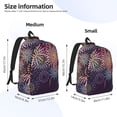 thumbnail image 3 of Honeii Fireworks2 Print Canvas College Laptop Backpack, Durable Rucksack Travel Notebook Bag School Backpack Book Bag for Men Women-Small, 3 of 7