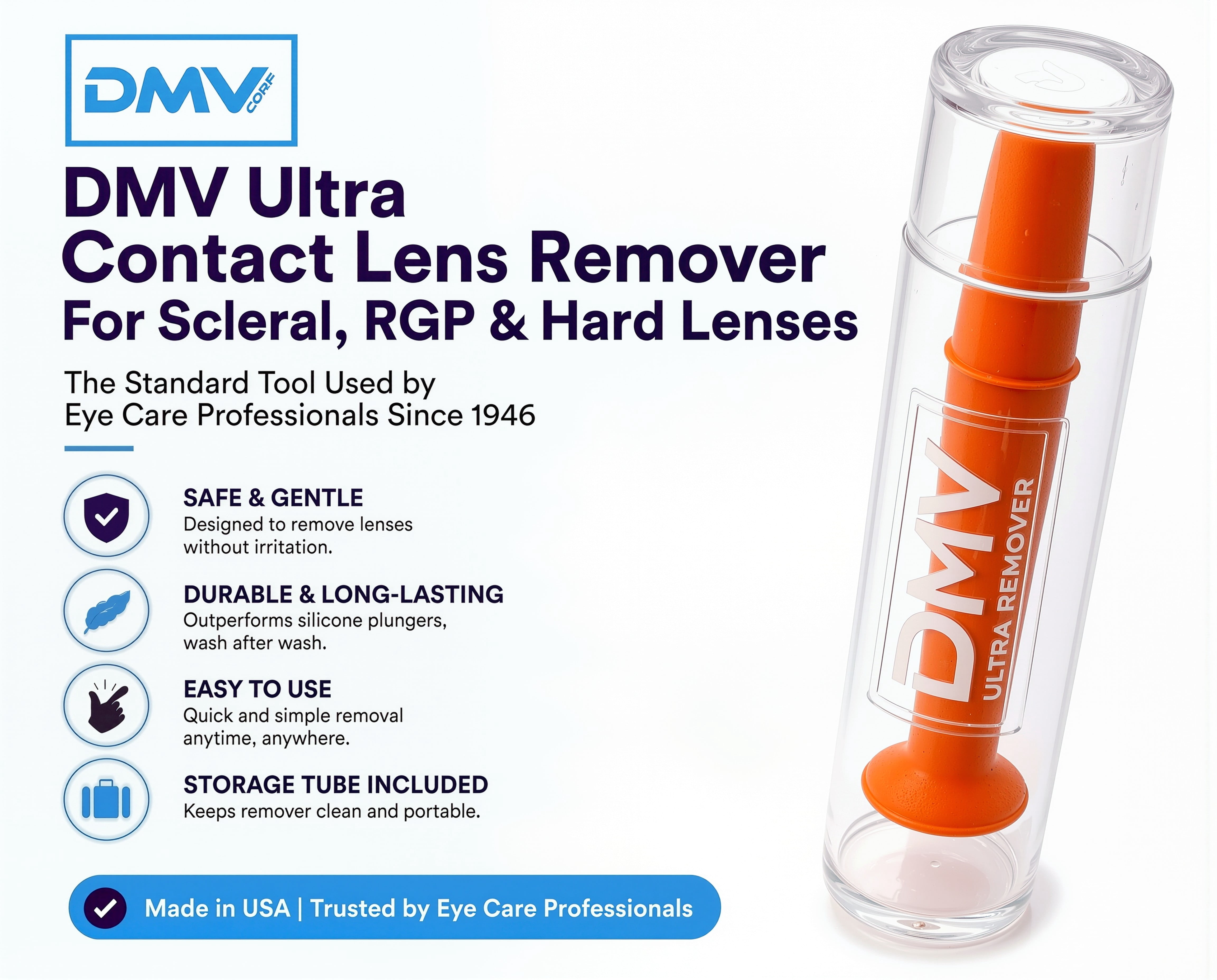 DMV Ultra Hard Contact Lens Remover, Orange, 10 Pack