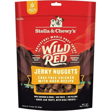 Stella & Chewy's Wild Red Jerky Nuggets Dog Treats Chicken & Duck Recipe, 6 oz. Bag
