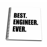 3dRose Best Engineer Ever - fun gift for engineering job - black text - Mini Notepad, 4 by 4-inch