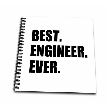 3dRose Best Engineer Ever - fun gift for engineering job - black text - Mini Notepad, 4 by 4-inch