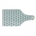 thumbnail image 1 of Geometric Cutting Board, Dotted Frames Anchors Pattern Chevron Style Zigzags Nautical Theme Image, Tempered Glass Cutting and Serving Board, Wine Bottle Shape, Dark Blue White, by Ambesonne, 1 of 1