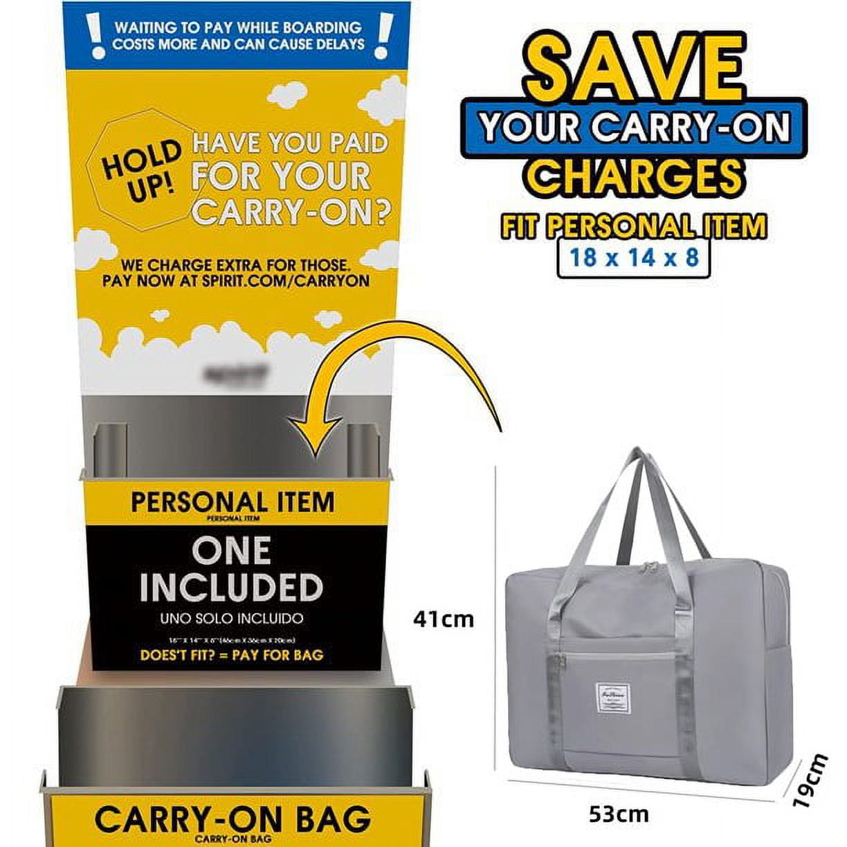 Spirit 18 X14 X8 Travel Bag Carry On 18x14x8 Weekender Bag WANDF