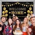 thumbnail image 3 of Welcome Home Banner Decorations, Black Gold Welcome Home Backdrop, We Missed You So Much Party Decor, Family Reunion Patriotic Military Homecoming Returning Party Supplies 5x3FT, 3 of 7