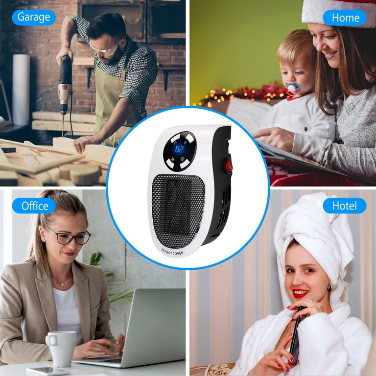 iMountek 500W Portable Heater Fan Wall Outlet Space Heater Plug-in Heater  Adjustable Temperature Auto Shut off With Remote Control - Walmart.com