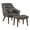 Gray, variant on Waneta Chair and Ottoman in Pewter Gray Faux Leather with Medium Espresso Legs