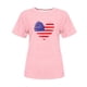 thumbnail image 4 of Tops Cortos para Mujeres Bandera de Moda Impresa Cuello Redondo, Camiseta de Manga 3/4 para Uso Diario, Casero Y Cómodo, 4 of 4