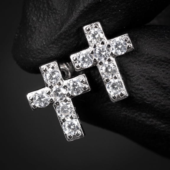 2Ct Round cut lab Created Diamond Mens Stud Earrings 14K White gold Plated