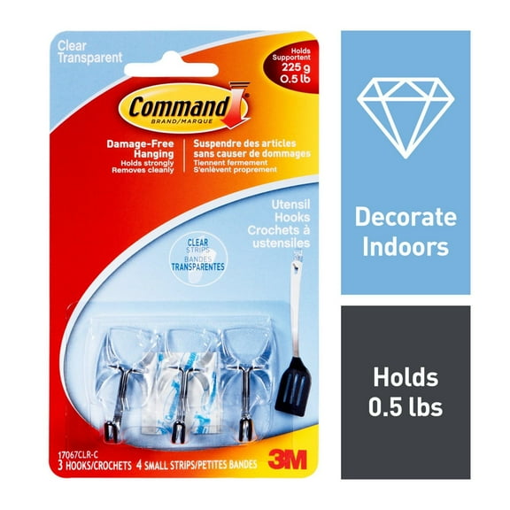 Command™ Clear Small Wire Hooks, 17067CLR-C
