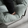 thumbnail image 6 of Light Green Outdoor Rattan Rocking Chair, Padded Cushion Patio Rocker with Steel Frame for Porch, Garden, 6 of 11