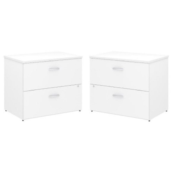 Home Square 2 Piece Lateral Engineered Wood Filing Cabinet Set in White