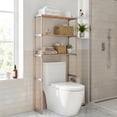 thumbnail image 4 of Gymax Over The Toilet Storage Rack 3-Tier Pine Wood Bathroom Organizer w/ Open Shelves, 4 of 10