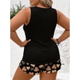 thumbnail image 2 of Cuteduck Women's Plus Size Outfit Sets Summer Sleeveless Crew Neck Loose Fit Casual Two Piece Lounge Suit with Pockets & Printed Pattern 1X-4X, 2 of 9