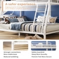 thumbnail image 4 of Kdymod Twin over Full Metal Low Bunk Bed with Stairs, Safety Rail & Steel Slats, Space-Saving Heavy Duty Bed Frame for Adults & Teens, No Box Spring Needed, White, 4 of 12