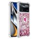 thumbnail image 2 of Funda para Xiaomi Poco X4 Pro 5G con Brillo Líquido Flotante, Purpurina, Parachoques y Anillo Giratorio Soporte, 2 of 5