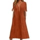 thumbnail image 1 of Vestido largo liso con cuello en V, encaje recortado y volantes para mujer - Poliéster spandex, diseño sexy y elegante, adecuado para fiestas/vacaciones, 1 of 6