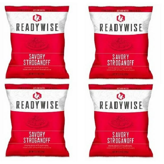 4 Packs ReadyWise Savory Stroganoff Freeze-Dried Food EXP 2045