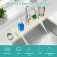 thumbnail image 6 of HonorHut Kitchen Faucet Mat Foldable Draining Sink Splash Guard Silicone Faucet Water Catcher Mat Strapless Slope Faucet Pad with 2 Drain Ports Beige, 6 of 7