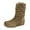 Khaki, variant on Slouchy Mid Calf Boots for Women Winter Fall Casual Suede Round Toe No Heel Pull on Walking Dress Booties Brown Size 6.5