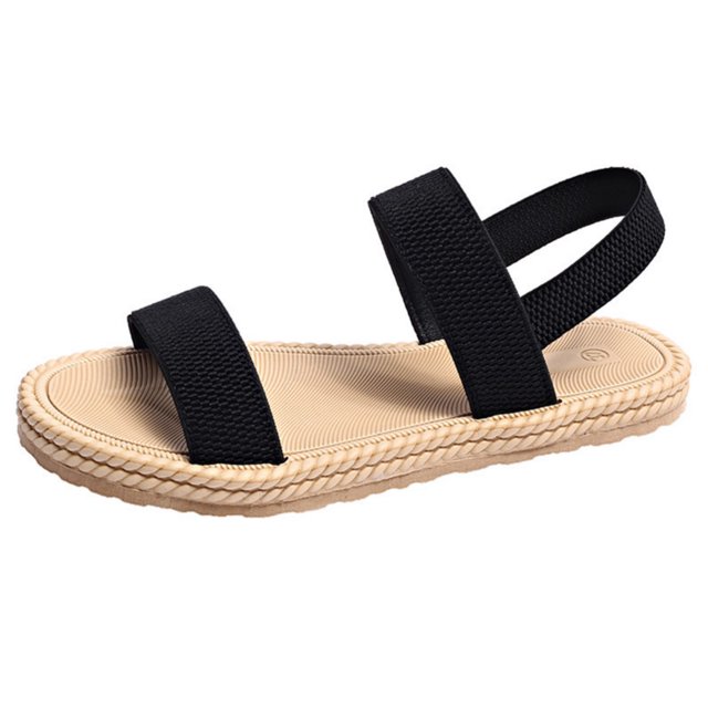 CHGBMOK Womens Sandals Two - Strap Flat Sandals with Textured Straps and Braided Outsole Sizes 36-43