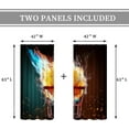 thumbnail image 5 of Boys Basketball Curtains 42Wx63H Inch Rod Pocket Man Sports Theme Abstract Fire Ball Water Flame Modern Cool Art Printed Kids Teens Living Room Bedroom Window Drapes Treatment Fabric 2 Panels, 5 of 5