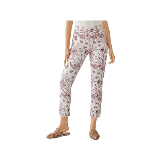 DL1961 Womens Mara Denim Floral Print Straight Leg Jeans