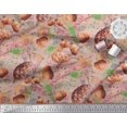 thumbnail image 2 of Soimoi Orange polyester Georgette Fabric Apricot, & Oaknut Fruits Print Fabric by Yard 42 Inch Wide, 2 of 3