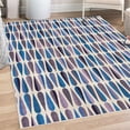 thumbnail image 1 of Retro Decorative Rug, Sixties and Seventies Style Geometric Round Shaped Repeated Symmetric Design, Quality Carpet for Bedroom Dorm and Living Room, 6 Sizes, Sea Blue, by Ambesonne, 1 of 4