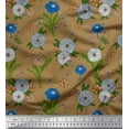 thumbnail image 1 of Soimoi Cotton Cambric Fabric Leaves & Carnation Floral Decor Fabric Printed Yard 42 Inch Wide, 1 of 3