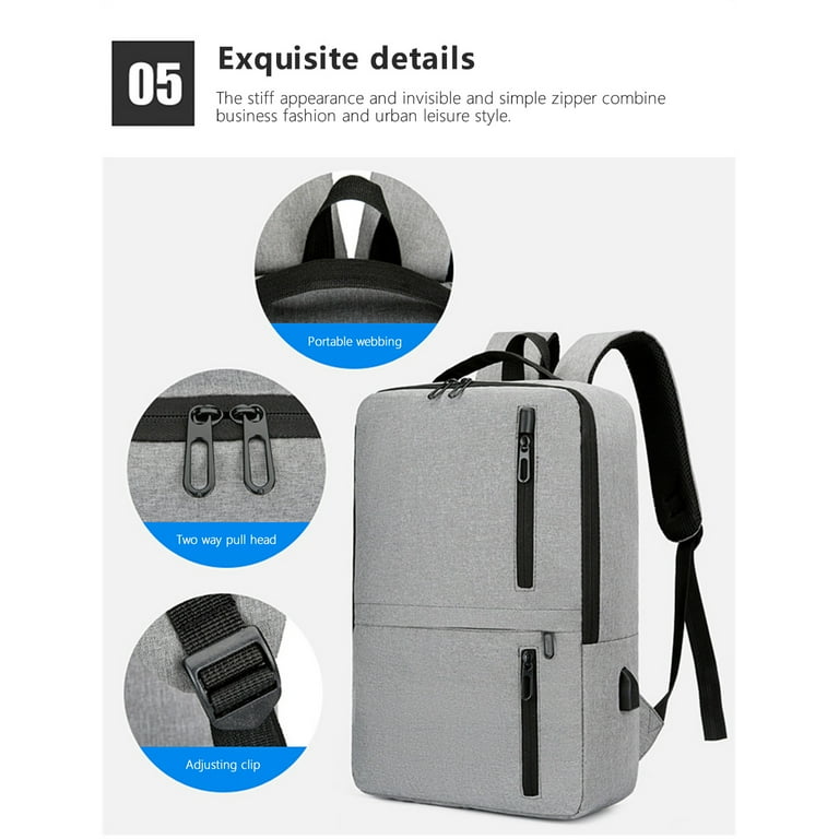 Dengmore Travel Laptop Backpack Business Slim Durable Laptops Backpack With USB Charging Port Water Bag Gifts For Men and Women Fits 15.6 Inch