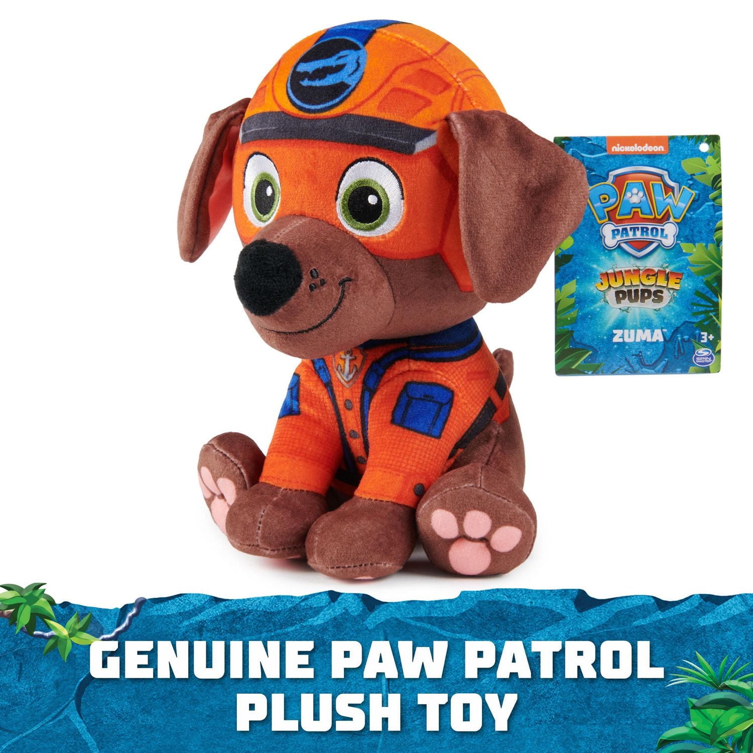 PAW Patrol Jungle Pups, Tracker 8-Inch Plush, Stuffed Animal Kids Toys for Boys & Girls Ages 3 and Up