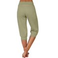 thumbnail image 5 of Women's High Waisted Capri Pants Drawstring Lightweight Stretch Yoga Hiking Joggers Casual Summer Pants with Pockets, 5 of 6