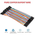 thumbnail image 2 of Riwesomey Cable de puente de 40 pines, 5 uds., 10cm a hembra, Cable de placa de pruebas multicolor multifuncional para laboratorio de experimentos Medidores de medidas dimensionales Riwesomey TO002891-00, 2 of 6