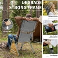 thumbnail image 6 of Folding Camping Chair For Adults With Adjustable Back, Heavy-Duty 500 Lbs Support, Oversized Collapsible Portable High Back Reclining Chair For Outdoor Lawn Patio Balcony (Grey), 6 of 7