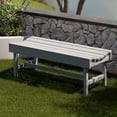 thumbnail image 3 of Wildridge Classic Vineyard Bench, Light Gray - Outdoor Weather Resistant Poly Lumber Bench for Patio, Deck, Garden, 3 of 4