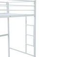 thumbnail image 7 of Twin Over Full Loft Bed with Desk, Metal Bunk Bed with Ladder and Guardrails, Loft Bed Frame for Kids/Teens Bedroom, No Box Spring Needed Black, Twin Over Full Loft 78"L x 41"W x65"H White, 7 of 7