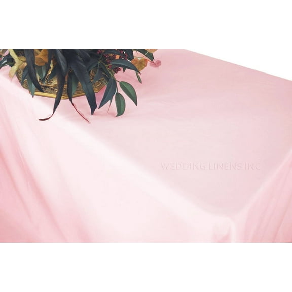 Wedding Linens Inc. 72" x 120" Heavy Duty(200 GSM) Rectangular Polyester Linen Tablecloth - Pink