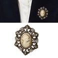 thumbnail image 2 of Osdhezcn Elegant Vintage Cameo Brooch Pin Set With Antiqued Gold Finish Sparkly Alloy Cameo Lapel Pin For Women Jewelry, 2 of 12