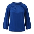 thumbnail image 5 of Women Blouses Womens Button down Shirts Short Sleeve Teacher Graphic Tees for Womens Short Sleeve Tunic Tops for Leggings Long Blouses Women Dressy Long Athletic Top Ladies Dress Tops Blue 2XL, 5 of 8