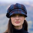 thumbnail image 4 of Irish Tweed Blue And Red Plaid Newsboy For Women Made By Mucros Weavers, 4 of 6