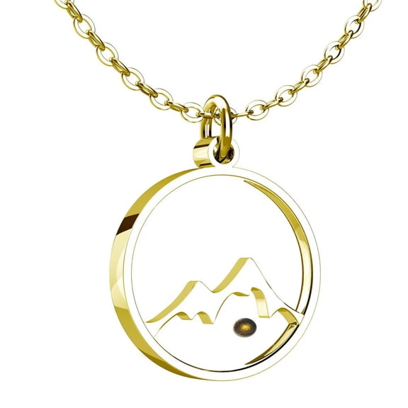PAURO Mustard Seed Necklace for Women Faith Mountain Stainless Steel Silver Gold Plated Charm Simple Dainty Personalized Statement Jewelry Gold