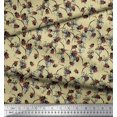 thumbnail image 2 of Soimoi Japan Crepe Satin Fabric Brush Stroke & Insect Printed Fabric 1 Yards 42 Inch Wide, 2 of 3