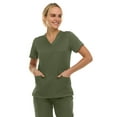 thumbnail image 3 of Medichic Women's Medical Scrubs Top - V-Neck 4-Way Stretch with 3 Pockets - Available in 20+ Colors, 3 of 6