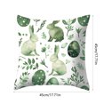 thumbnail image 3 of MXTPOV Pillow Covers 18x18, Cute Rabbits Easter Eggs Striped Plaid Pillow Covers for Couch Sofa, Easter Decorations, Decorative Throw Pillow Covers for Home Decor, 3 of 5